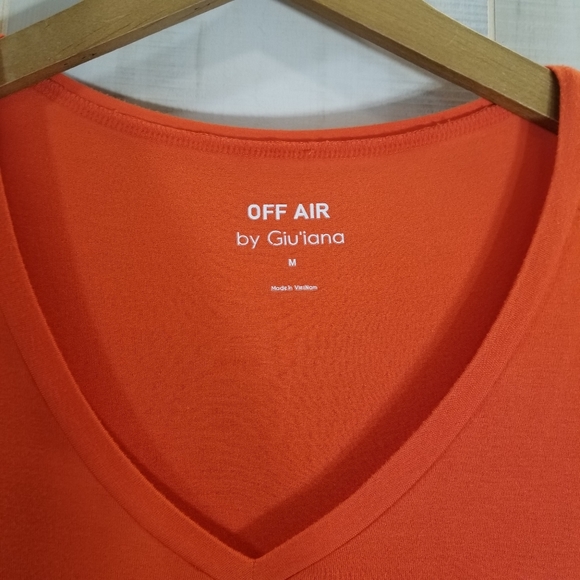 Off Air Giuliana Orange Tunic Asymmetrical Hi Lo M - Picture 3 of 3